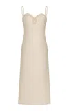 Andres Otalora Di Palma Embellished Linen Midi Dress In Nude