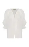 Andres Otalora Discretos Linen Top In Off-white