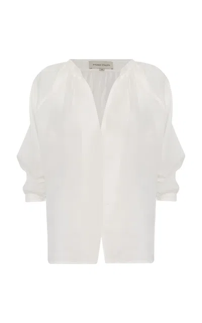 Andres Otalora Discretos Linen Top In Off-white