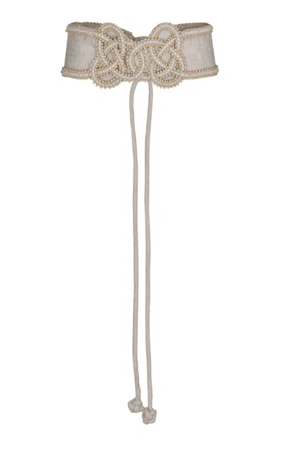Andres Otalora Doradita Embroidered Linen Belt