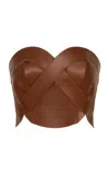 Andres Otalora Eco Claro Leather Bustier In Brown