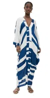 Andres Otalora El Puerto Dress Navy Ivory Abstract Lines In Navy Ivory Abstract Lines