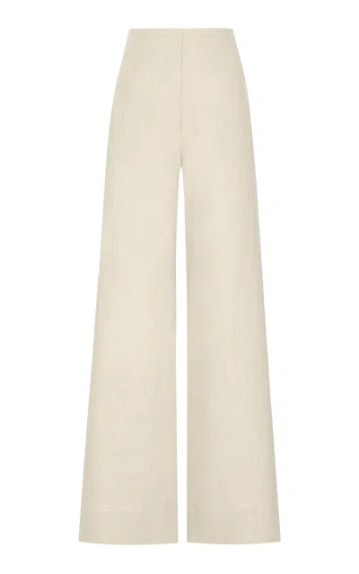 Andres Otalora El Sol Mid-rise Linen Wide-leg Pants