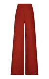 Andres Otalora El Sol Mid-rise Linen Wide-leg Pants