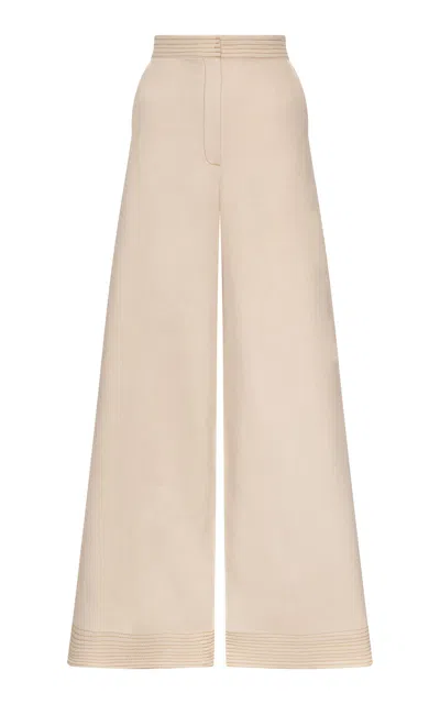 Andres Otalora En Film Cotton-linen Wide-leg Pants In Neutral