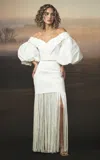 Andres Otalora En Poesia Off-the-shoulder Taffeta Top In White