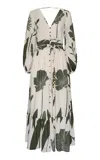 Andres Otalora Encanto Del Sur Belted Floral Maxi Dress In Multi