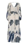 Andres Otalora Encanto Del Sur Floral Belted Maxi Dress In Multi