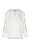 Andres Otalora Ensueños Crepe Top In Off-white