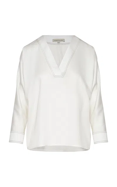 Andres Otalora Ensueños Crepe Top In Off-white