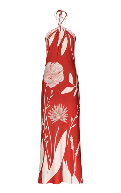 Andres Otalora Entrelazada Floral Jersey Maxi Dress In Multi