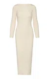 Andres Otalora Eres Eterno Ribbed-knit Midi Dress In Ivory