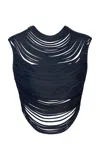 Andres Otalora Eres Todo Draped Tencel Top In Blue