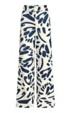 Andres Otalora Espejismo Scuba Flared Pants In Navy