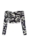 Andres Otalora Eterna Knit Off-the-shoulder Top In Navy