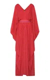 Andres Otalora Women's Eva Belted Chiffon Caftan In Pink