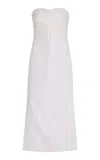 Andres Otalora Exclusive Arco Embroidered Linen Midi Dress In Ivory