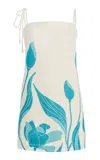 Andres Otalora Exclusive Brisa Floral Linen Mini Dress