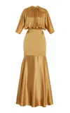 Andres Otalora Exclusive El Bosque Silk Dress In Brown