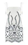 Andres Otalora Exclusive Luz Nace Eyelet Linen Mini Dress In White