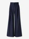 Andres Otalora Plenitud Pleated Tencel Wide-leg Pants In Blue