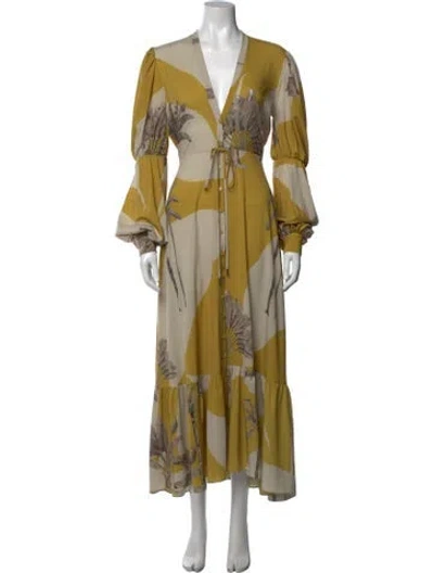 Pre-owned Andres Otalora Floral Print Long Dress In Multicolor