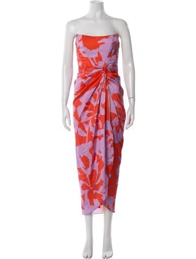 Pre-owned Andres Otalora Floral Print Long Dress In Multicolor