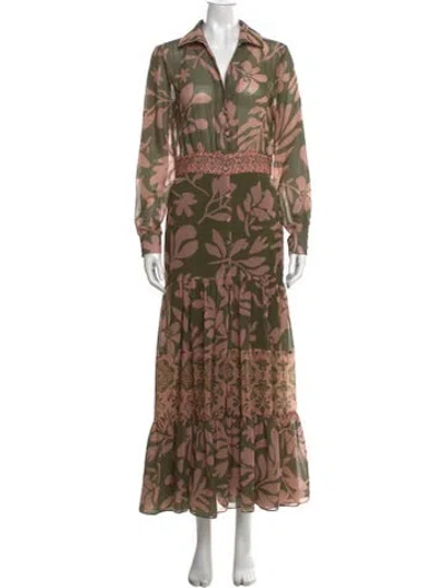 Pre-owned Andres Otalora Floral Print Long Dress W/ Tags In Multi