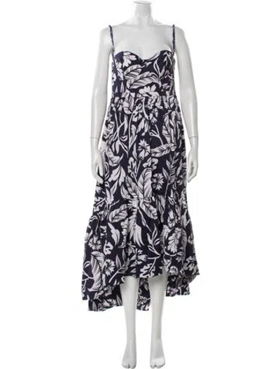 Pre-owned Andres Otalora Floral Print Long Dress W/ Tags In Multi