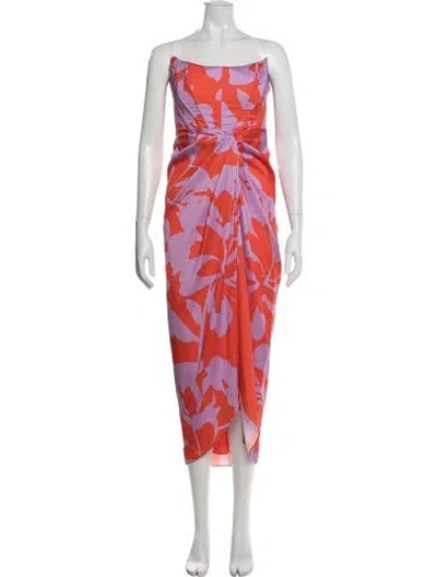 Pre-owned Andres Otalora Floral Print Midi Length Dress In Multi