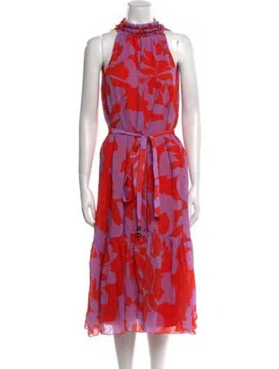 Pre-owned Andres Otalora Floral Print Midi Length Dress W/ Tags In Multi
