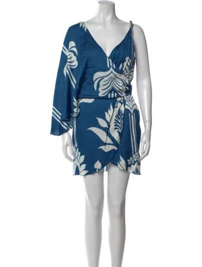 Pre-owned Andres Otalora Floral Print Mini Dress In Blue