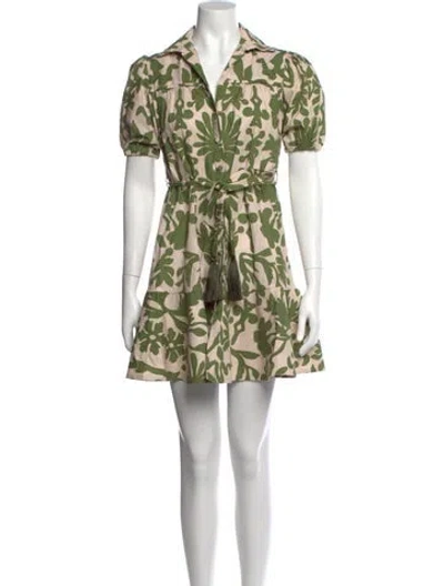 Pre-owned Andres Otalora Floral Print Mini Dress In Green