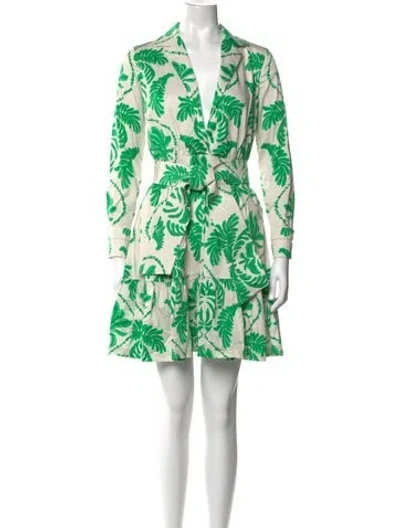Pre-owned Andres Otalora Floral Print Mini Dress In Green