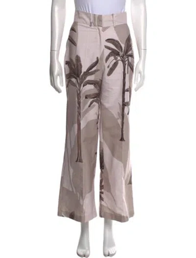 Pre-owned Andres Otalora Floral Print Wide Leg Pants In Neutral