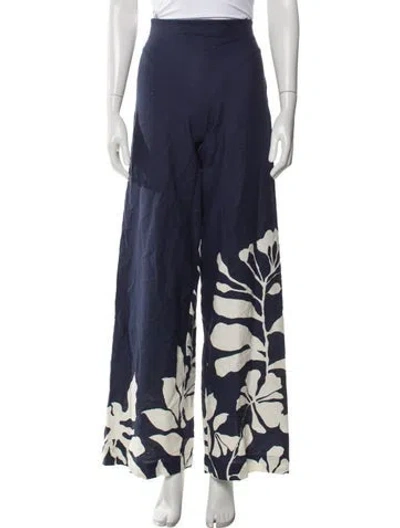 Pre-owned Andres Otalora Floral Print Wide Leg Pants W/ Tags In Blue