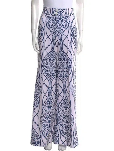 Pre-owned Andres Otalora Floral Print Wide Leg Pants W/ Tags In Neutral