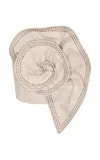 Andres Otalora Fossiles Sculptural Embroidered Linen Crop Top In Neutral