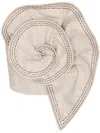 Andres Otalora Fossiles Sculptural Embroidered Linen Crop Top In Neutrals