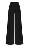 Andres Otalora Frente A Ti Cuffed Linen Straight-leg Pants In Black