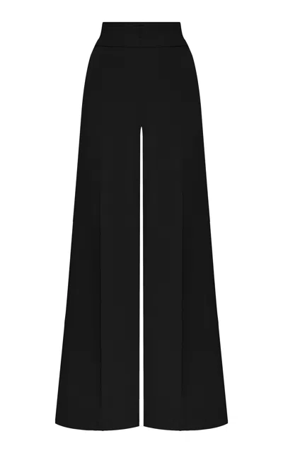 Andres Otalora Frente A Ti Cuffed Linen Straight-leg Pants In Black
