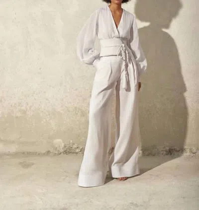 Andres Otalora Frente Al Sol Wide Leg Pants In Off White