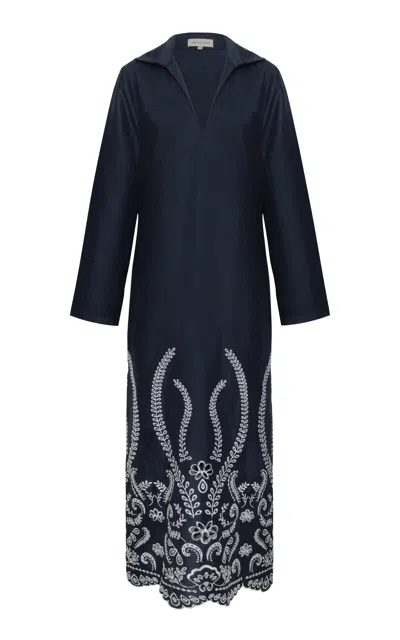 Andres Otalora Ghari Belted Linen Tunic In Black
