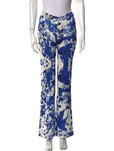 Pre-owned Andres Otalora Graphic Print Flared Pants In Blue