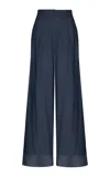 Andres Otalora Hamaca Pleated Tencel Wide-leg Pants In Blue