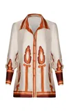 Andres Otalora Horizonte Interno Linen Top In Print