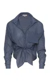 Andres Otalora Ilusion Natural Cotton Shirt In Navy
