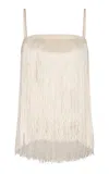Andres Otalora Ilusion Petrea Fringed Linen Top In Ivory
