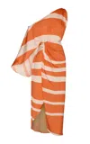 Andres Otalora Irresistible Draped One-shoulder Midi Dress In Orange