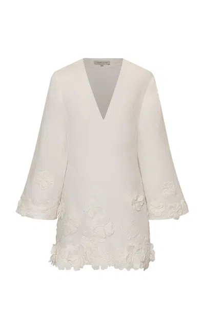 Andres Otalora Jardín De Cristal Linen Mini Dress In Neutral